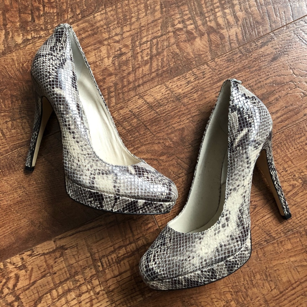 Michael Kors snake skin platform heels. Never worn